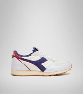 Diadora Camaro Icona Joggesko Dame Hvite Grå Blå | Norge-460295