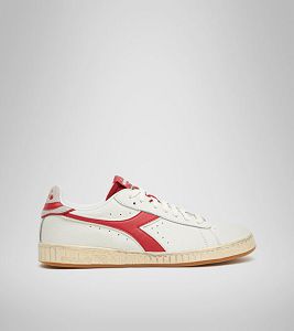 Diadora Game L Low Icona Joggesko Dame Hvite Rød | Norge-194385