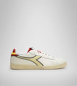 Diadora Game L Low Icona Joggesko Herre Hvite Gul Rød | Norge-839750