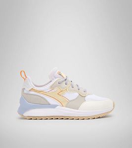 Diadora Jolly Canvas Wn Joggesko Dame Hvite Grå Gul | Norge-678049