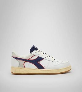 Diadora Magic Basket Low Icona Joggesko Herre Hvite Blå Rød | Norge-312056