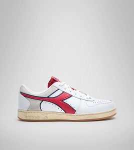 Diadora Magic Basket Low Icona Joggesko Herre Hvite Rød | Norge-364802